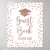 Roos Gold Guest Book Afstuderen Sign Poster (Voorkant)