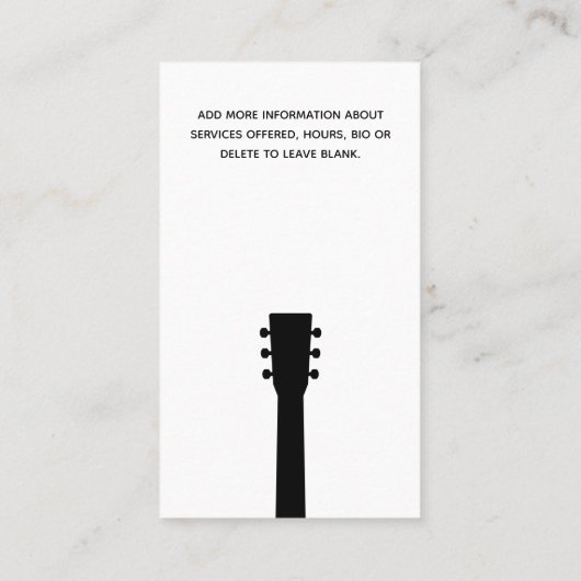 Roos Gold Guitar Teacher Visitekaartje (Achterkant)