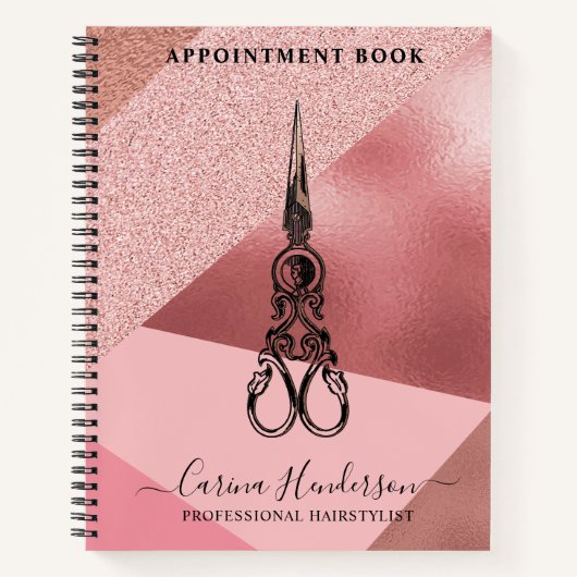Roos Gold Hair Appointment Book Notitieboek (Voorkant)