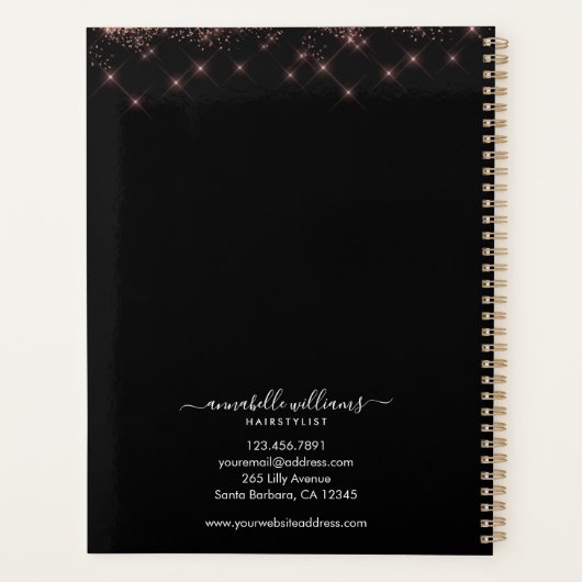 Roos Gold Hair-Logo Benoeming Book Planner (Achterkant)