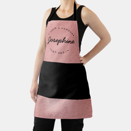 Roos Gold Hair Makeup business typografie Apron Schort (Insitu)