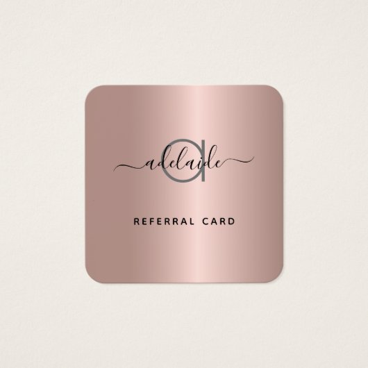 Roos Gold Hair Stylist Makeup Artist Reference Kaa Vierkante Visitekaartjes (Voorkant)