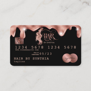 Roos Gold Hair Stylist met creditcard-opdruk Visitekaartje