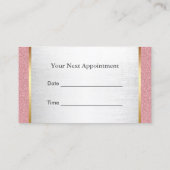 Roos Gold Hair Stylist Modern Silver Appointment Afsprakenkaartje (Achterkant)