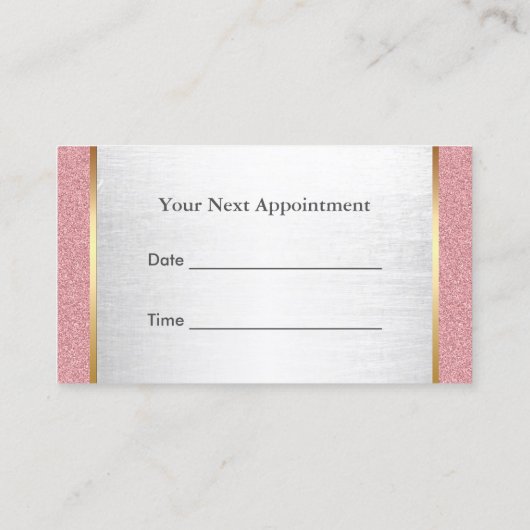 Roos Gold Hair Stylist Modern Silver Appointment Afsprakenkaartje (Achterkant)