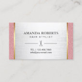 Roos Gold Hair Stylist Modern Silver Appointment Afsprakenkaartje (Voorkant)