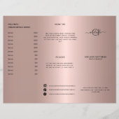 Roos Gold Hair Stylist Price List Service Menu (Voorkant)
