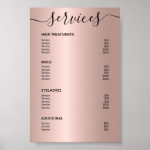 Roos Gold Hair Stylist Price List Service Menu