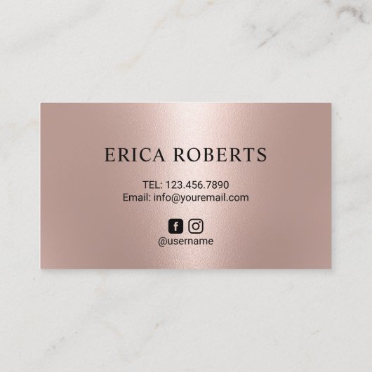 Roos Gold Hair Stylist Scissor & Roos Logo Salon Visitekaartje (Achterkant)