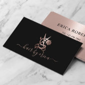 Roos Gold Hair Stylist Scissor & Roos Logo Salon Visitekaartje