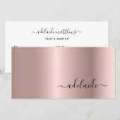 Roos Gold Hair Stylist Script Cadeaubon (Voorkant / Achterkant)