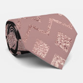 Roos Gold Hand getrokken Tribal Aztec geometrische Stropdas (Opgerold)