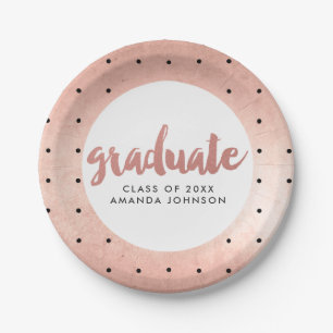 Roos Gold Hand Lettered Name Graduparty Papieren Bordje