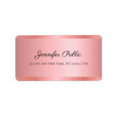 Roos Gold Hand Script Name Professional Elegant Etiket (Voorkant)