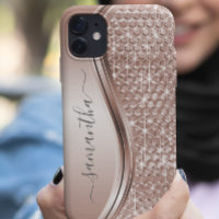 Roos Gold Handgeschreven naam Glitter Sparkle Blin