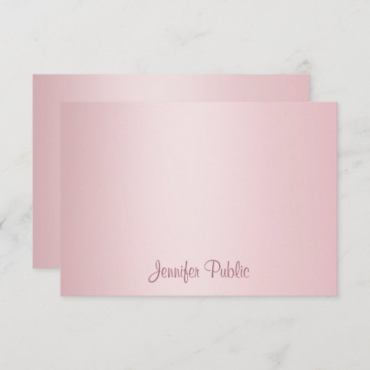 Roos Gold Handgeschreven Script Monogram Sjabloon (Voorkant / Achterkant)