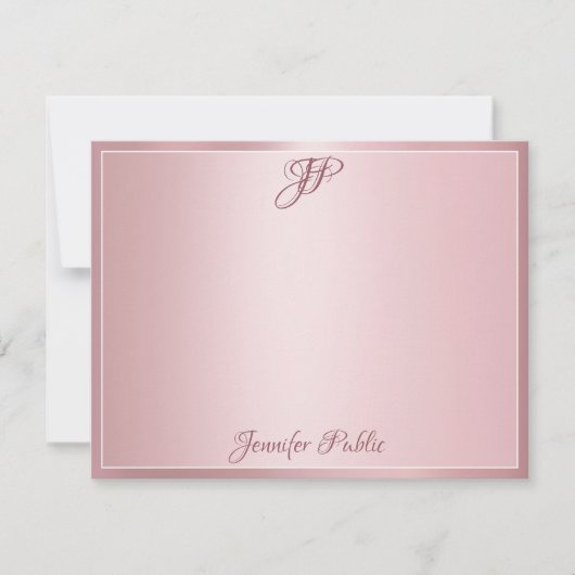 Roos Gold Handgeschreven Script Monogram Sjabloon (Voorkant)