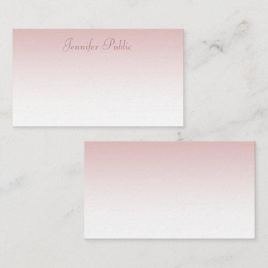 Roos Gold Handgeschreven Script Tekst Creative Tre Notitiekaartje (Voorkant / Achterkant)