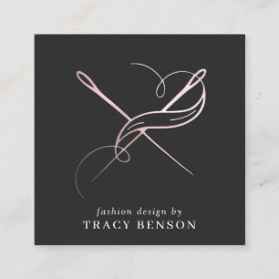 Roos Gold Handmade   Naald en draad Vierkante Visitekaartje