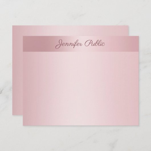 Roos Gold Handschrift Script Naam Tekst Sjabloon (Voorkant / Achterkant)