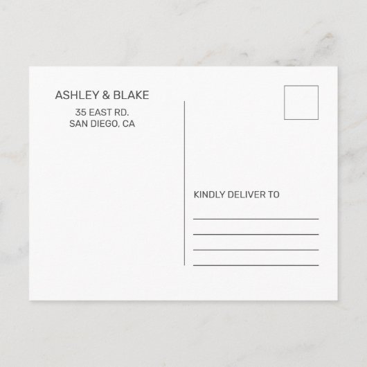 Roos Gold Handwrite Calligrafie Save the Date Aankondigingskaart (Achterkant)