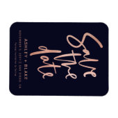 Roos Gold Handwrite Calligrafie Save the Date Magneet (Horizontaal)