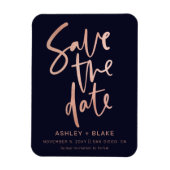 Roos Gold Handwrite Calligrafie Save the Date Magneet (Verticaal)