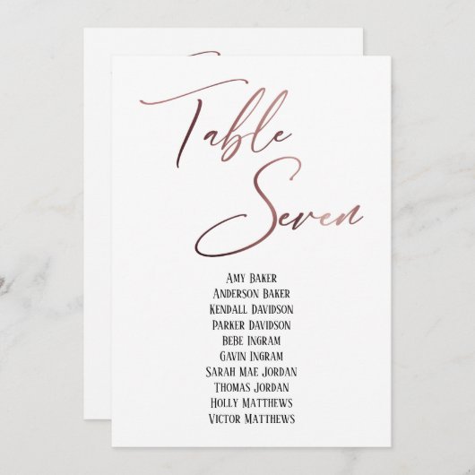 Roos Gold Handwriting Tabel 7 - Zitkuur (Voorkant / Achterkant)