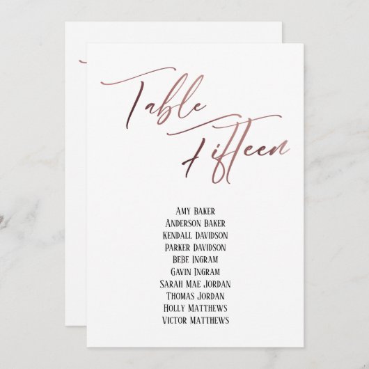 Roos Gold Handwriting Table 15 - Zitkroon (Voorkant / Achterkant)