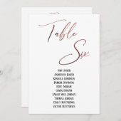 Roos Gold Handwriting Table Six Seating Chart (Voorkant / Achterkant)