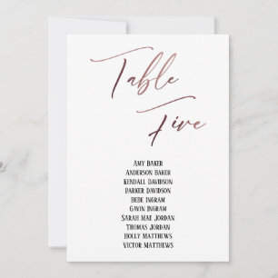 Roos Gold Handwritingstabel Vijf Zitplaatje