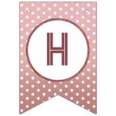 Roos Gold Happy Birthday Chic Girly Vrouw Party Vlaggetjes (Tweede vlag)