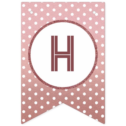 Roos Gold Happy Birthday Chic Girly Vrouw Party Vlaggetjes (Tweede vlag)