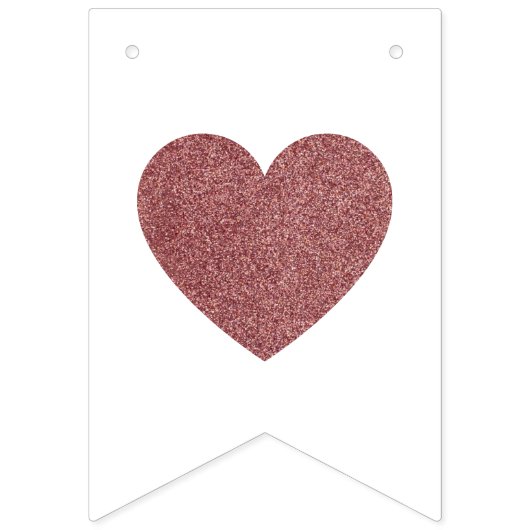 Roos Gold Happy Birthday Chic Girly Vrouw Party Vlaggetjes (Eerste vlag)