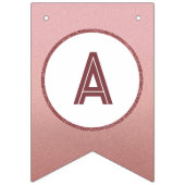 Roos Gold Happy Birthday Chic Girly Vrouw Party Vlaggetjes (Derde vlag)