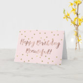 Roos Gold Happy Birthday Gold Confetti Kaart (Gele Bloem)