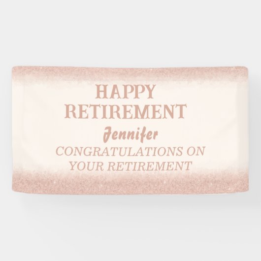 Roos Gold Happy Retirement Banner voor vrouwen (Horizontaal)