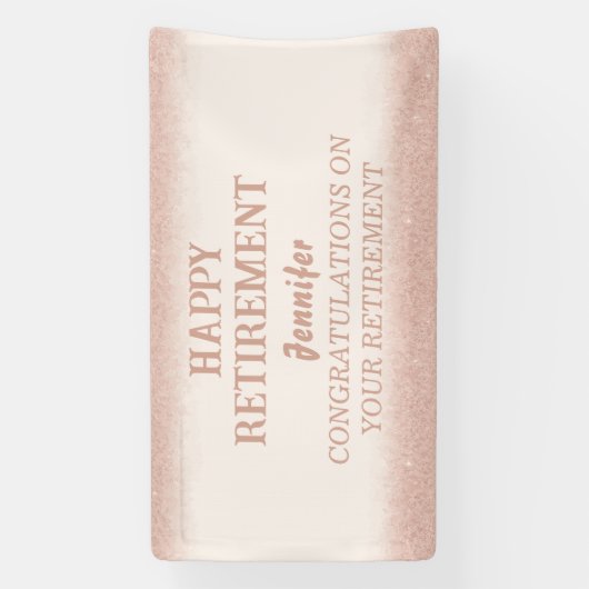 Roos Gold Happy Retirement Banner voor vrouwen (Verticaal)