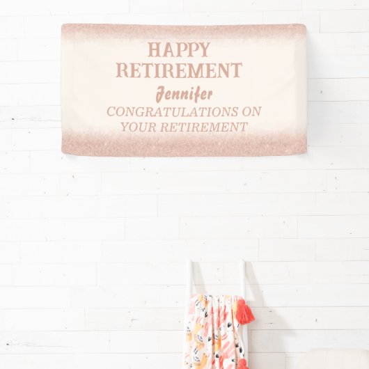 Roos Gold Happy Retirement Banner voor vrouwen (Insitu)
