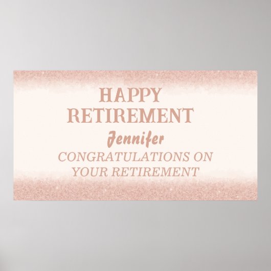 Roos Gold Happy Retirement Party Poster (Voorkant)