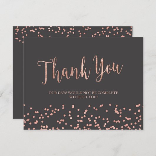 Roos Gold Hartelijk dank Bedankkaart (Voorkant / Achterkant)