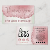 Roos Gold Hartelijk dank Invoegen Visitekaartje (Voorkant / Achterkant)