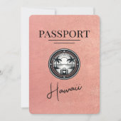 Roos Gold Hawaii Passport Bewaar de datum Save The Date (Voorkant)