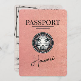 Roos Gold Hawaii Passport Bewaar de datum Save The Date