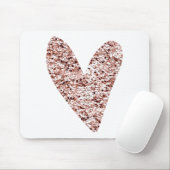 Roos Gold Heart Clipart Cute Heart Glitter Design Muismat (Met muis)