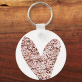 Roos Gold Heart Clipart Cute Heart Glitter Design Sleutelhanger (Voorkant)