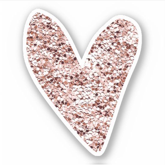 Roos Gold Heart Clipart Cute Heart Glitter Design Sticker (Voorkant)