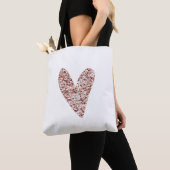 Roos Gold Heart Clipart Cute Heart Glitter Design Tote Bag (Dichtbij)