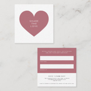 Roos Gold Heart Minimalist Deel de Love Business Aanbevelingskaartje