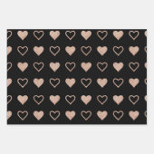 Roos Gold Heart Pattern Wedding Inpakpapier Vel (Voorkant)